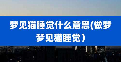 梦见猫睡觉什么意思(做梦梦见猫睡觉）
