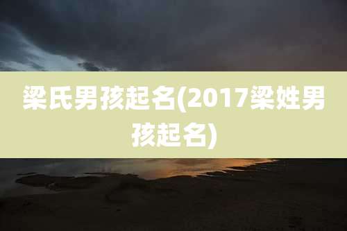 梁氏男孩起名(2017梁姓男孩起名)