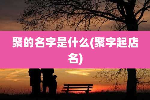 聚的名字是什么(聚字起店名)
