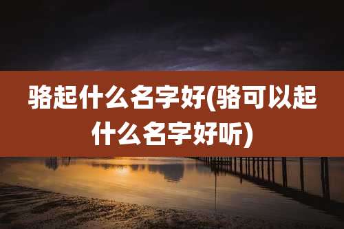 骆起什么名字好(骆可以起什么名字好听)