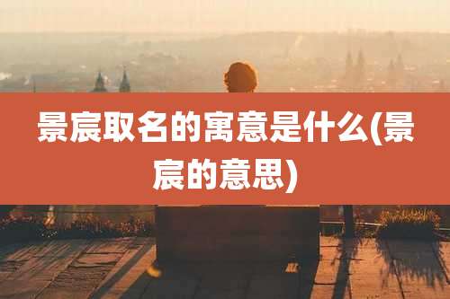 景宸取名的寓意是什么(景宸的意思)