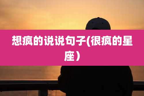 想疯的说说句子(很疯的星座)