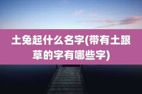 土兔起什么名字(带有土跟草的字有哪些字)