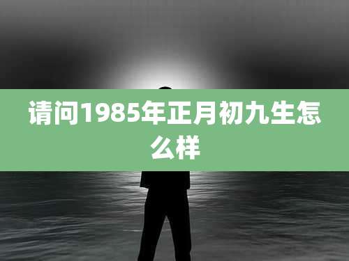 请问1985年正月初九生怎么样