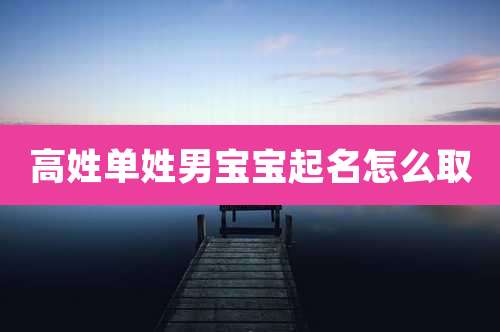 高姓单姓男宝宝起名怎么取