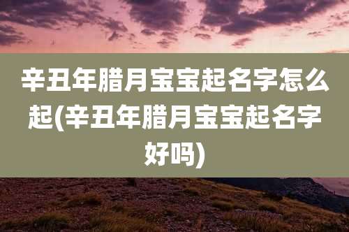 辛丑年腊月宝宝起名字怎么起(辛丑年腊月宝宝起名字好吗)