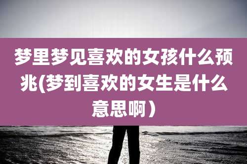 梦里梦见喜欢的女孩什么预兆(梦到喜欢的女生是什么意思啊）