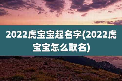 2022虎宝宝起名字(2022虎宝宝怎么取名)