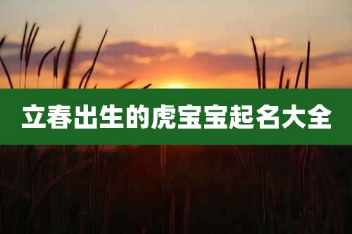立春出生的虎宝宝起名大全