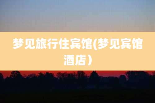 梦见旅行住宾馆(梦见宾馆酒店)