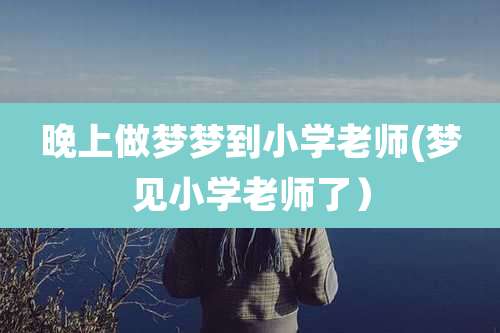 晚上做梦梦到小学老师(梦见小学老师了)