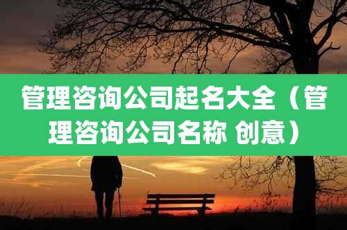 管理咨询公司起名大全(管理咨询公司名称 创意)