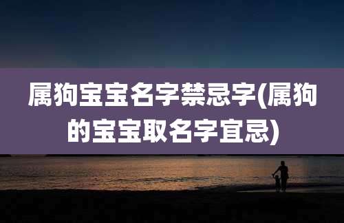 属狗宝宝名字禁忌字(属狗的宝宝取名字宜忌)