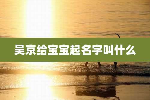 吴京给宝宝起名字叫什么