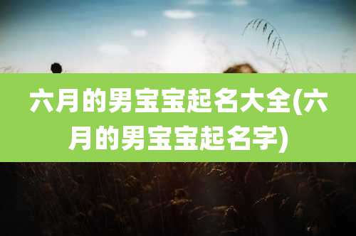 六月的男宝宝起名大全(六月的男宝宝起名字)