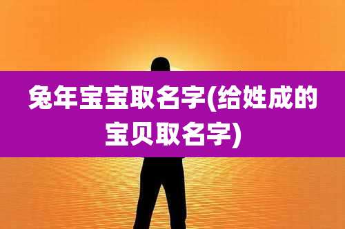 兔年宝宝取名字(给姓成的宝贝取名字)