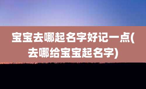 宝宝去哪起名字好记一点(去哪给宝宝起名字)