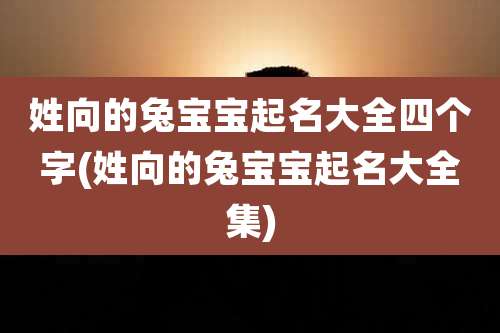姓向的兔宝宝起名大全四个字(姓向的兔宝宝起名大全集)