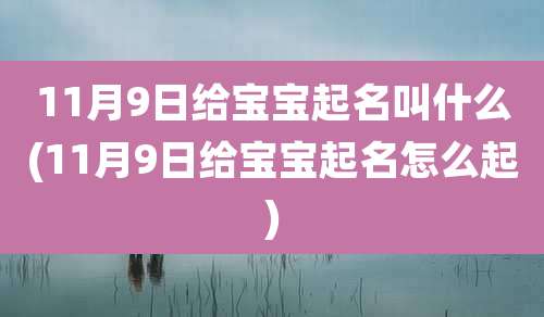 11月9日给宝宝起名叫什么(11月9日给宝宝起名怎么起)