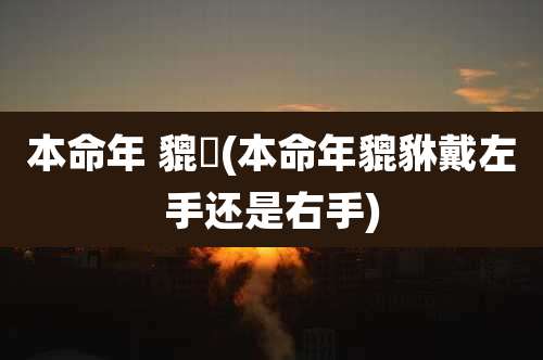 本命年 貔恘(本命年貔貅戴左手还是右手)