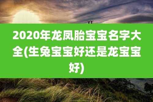 2020年龙凤胎宝宝名字大全(生兔宝宝好还是龙宝宝好)