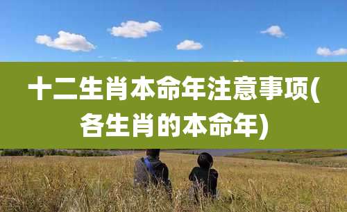 十二生肖本命年注意事项(各生肖的本命年)