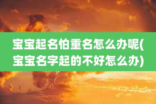宝宝起名怕重名怎么办呢(宝宝名字起的不好怎么办)
