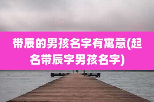 带辰的男孩名字有寓意(起名带辰字男孩名字)