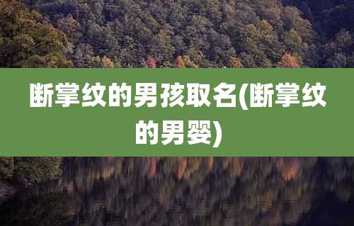 断掌纹的男孩取名(断掌纹的男婴)