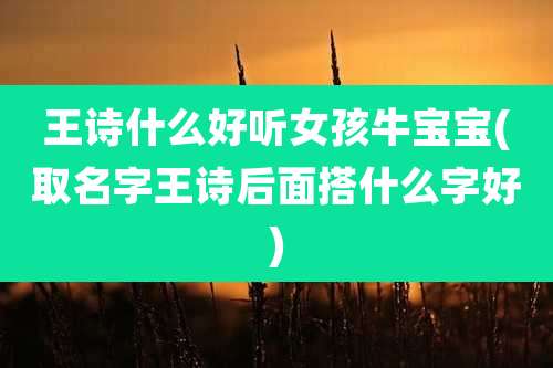 王诗什么好听女孩牛宝宝(取名字王诗后面搭什么字好)