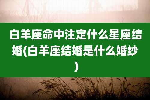 白羊座命中注定什么星座结婚(白羊座结婚是什么婚纱）