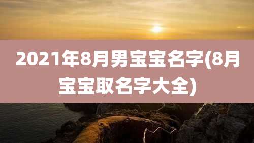 2021年8月男宝宝名字(8月宝宝取名字大全)