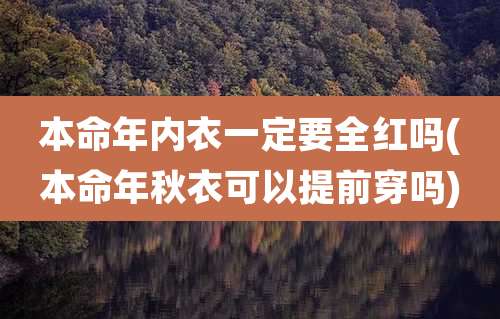 本命年内衣一定要全红吗(本命年秋衣可以提前穿吗)