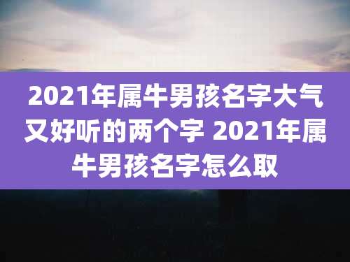 2021年属牛男孩名字大气又好听的两个字 2021年属牛男孩名字怎么取