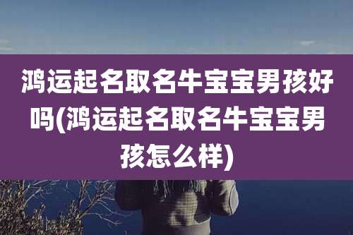 鸿运起名取名牛宝宝男孩好吗(鸿运起名取名牛宝宝男孩怎么样)