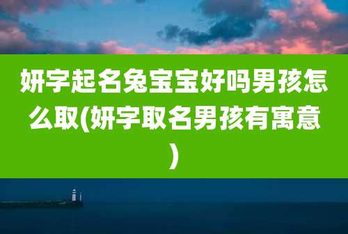 妍字起名兔宝宝好吗男孩怎么取(妍字取名男孩有寓意)