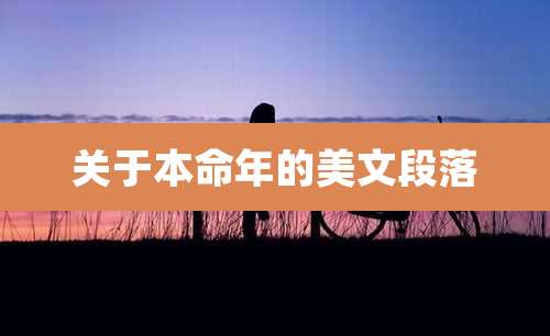 关于本命年的美文段落