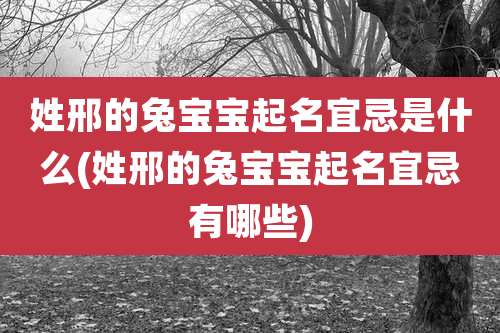 姓邢的兔宝宝起名宜忌是什么(姓邢的兔宝宝起名宜忌有哪些)