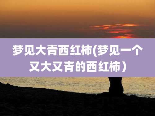 梦见大青西红柿(梦见一个又大又青的西红柿）