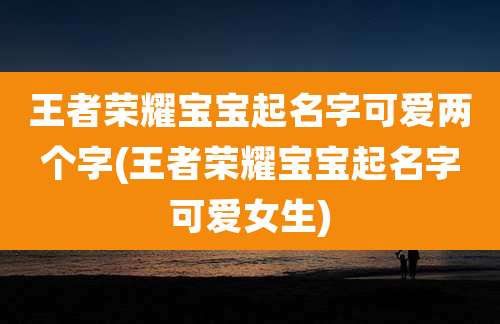 王者荣耀宝宝起名字可爱两个字(王者荣耀宝宝起名字可爱女生)