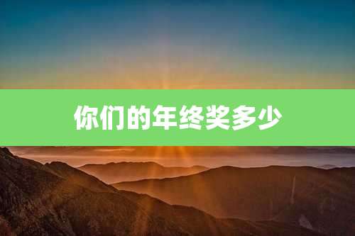 你们的年终奖多少