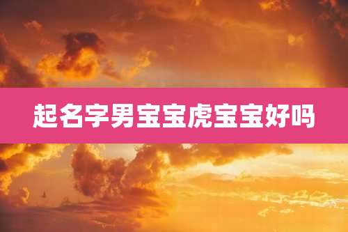 起名字男宝宝虎宝宝好吗