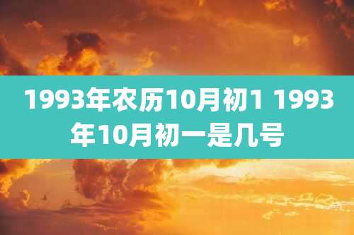 1993年农历10月初1 1993年10月初一是几号