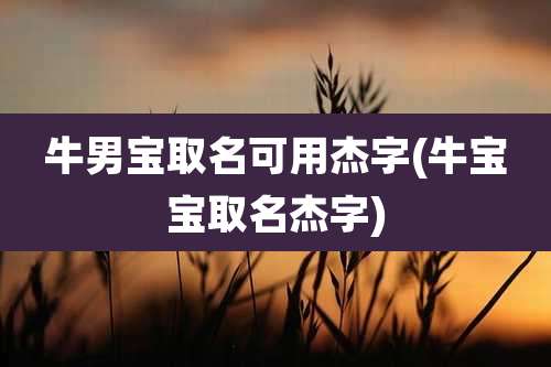 牛男宝取名可用杰字(牛宝宝取名杰字)