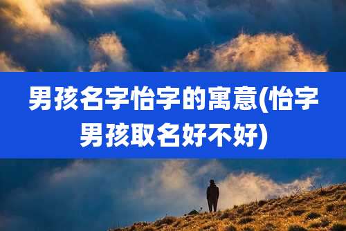 男孩名字怡字的寓意(怡字男孩取名好不好)