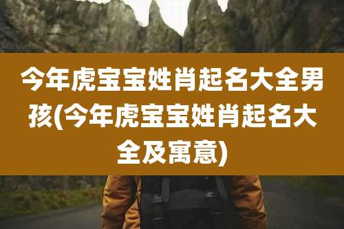 今年虎宝宝姓肖起名大全男孩(今年虎宝宝姓肖起名大全及寓意)