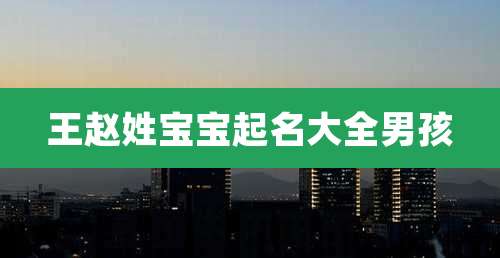 王赵姓宝宝起名大全男孩