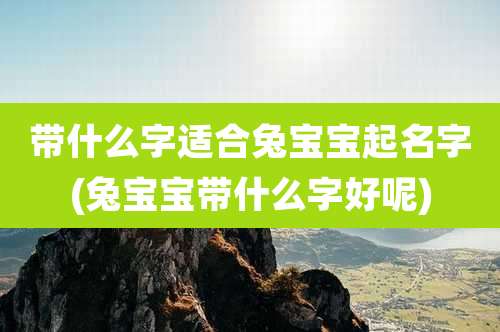 带什么字适合兔宝宝起名字(兔宝宝带什么字好呢)