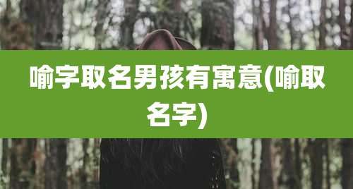 喻字取名男孩有寓意(喻取名字)