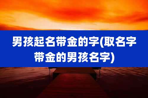 男孩起名带金的字(取名字带金的男孩名字)